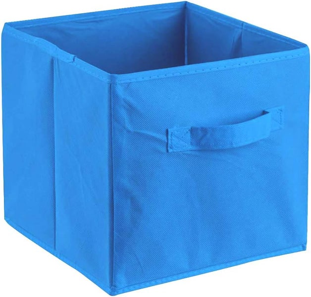 ADOB 3er Set Faltbox, Aufbewahrungsbox, Aufbewahrungskiste in Würfelform mit Griff, Farbe Hellblau