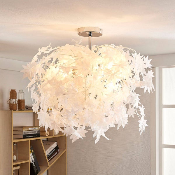 Lindby Deckenlampe Maple (Modern) in Weiß (3 flammig, E27) - Textil Deckenleuchte Lampe Wohnzimmerleuchte