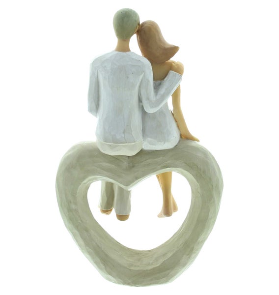 FRANK FLECHTWAREN | Herz Liebespaar, POLYRESIN, 12 x 7 x 22 cm