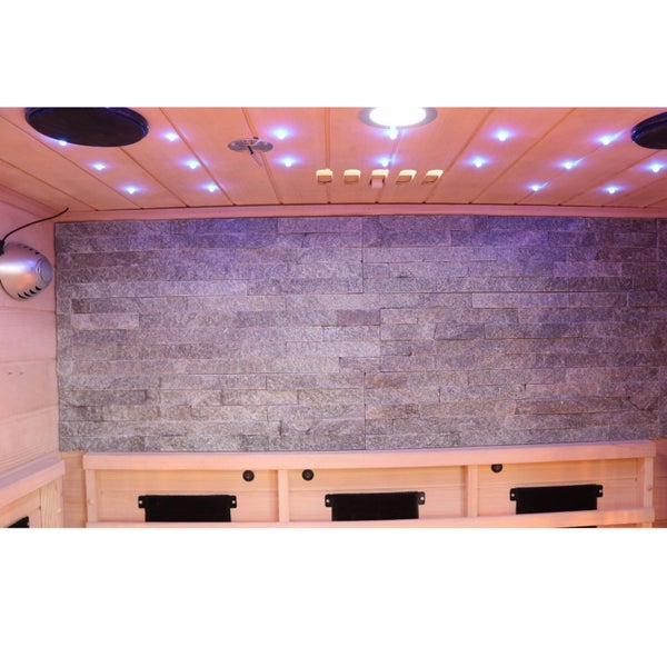 Dewello® Infrarotkabine Infrarotsauna MILTON 135cm x 105cm inkl. 6 Vollspektrumstrahler, Karbonstrahler, 2 Personen, LED