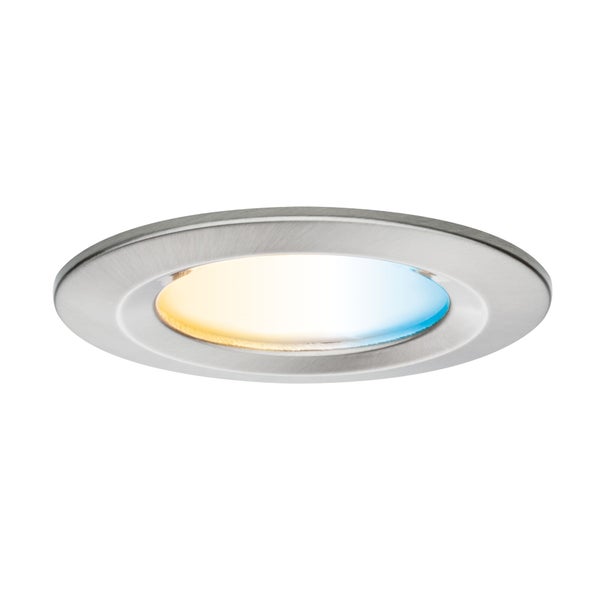 LED Einbauleuchte Nova Coin IP44 rund 78mm Tunable White 6W 530lm 230V Eisen gebürstet Aluminium