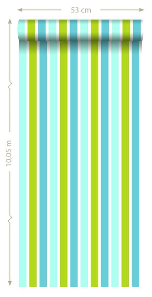 Tapetenrolle mit Streifenmuster, Länge 10,05 Meter, Breite 53 Zentimeter