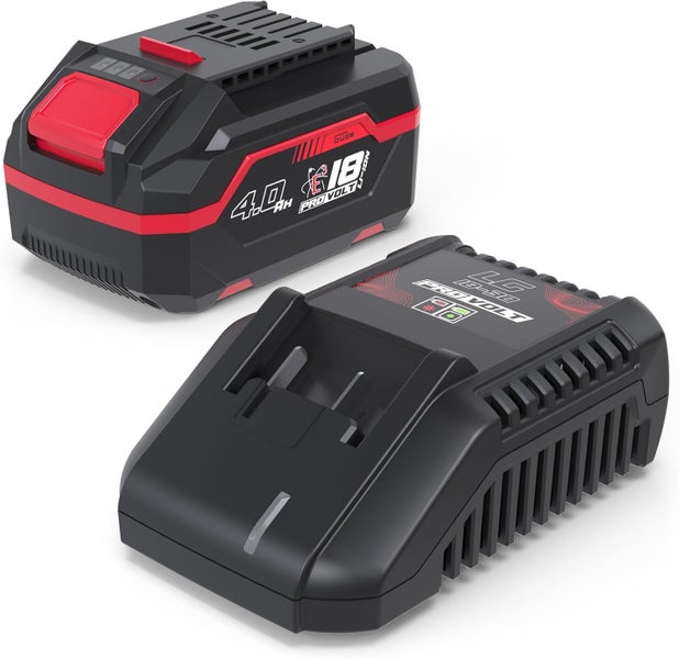 Güde Akku-Starter-Set mit 18 Volt 4,0 Amperestunden Lithium-Ionen Akku und passendem Ladegerät.