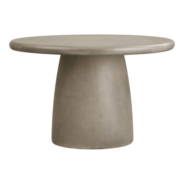 Runder Beistelltisch aus Stein mit trompetenförmigem Fuß