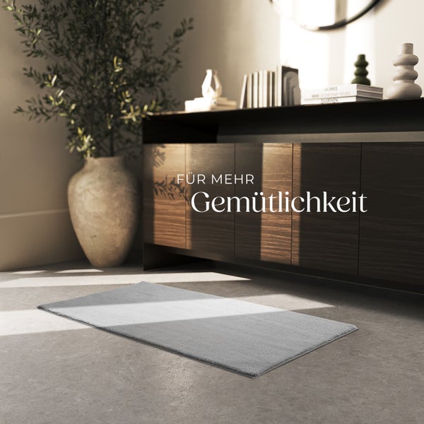 Kurzflorteppich tectake rutschfeste Unterseite verschiedene Größen und Farben 60 x 110 cm