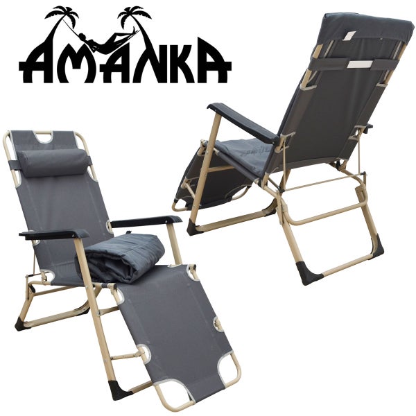 AMANKA 2er Set: 178x65 Relaxliege Garten Liegestuhl Klappbar - Gartenstuhl mit Liegefunktion - Sonnenliege Faltbar - Campingliege Leicht - Gartenliege Wetterfest Strandliege Relaxsessel Outdoor Liege