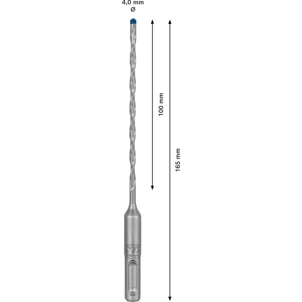 Bohrer mit 4,0 Millimeter Durchmesser und 165 Millimeter Länge