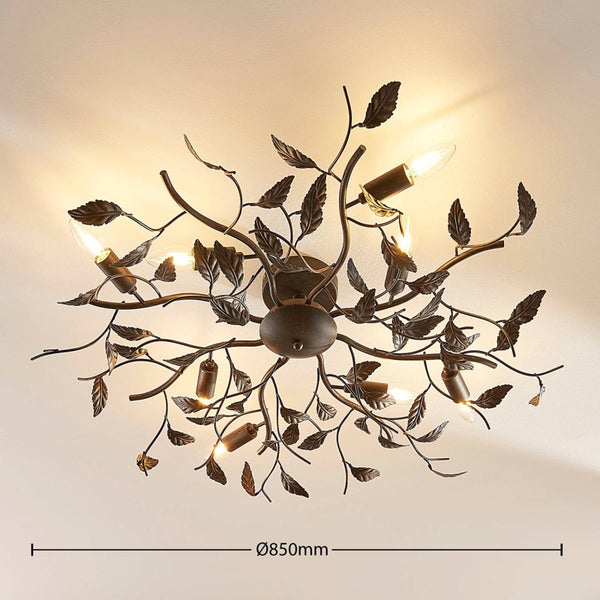 Lindby Deckenlampe Yos (Florentiner) in Schwarz aus Metall (8 flammig, E14) - Deckenleuchte Lampe Schlafzimmerleuchte