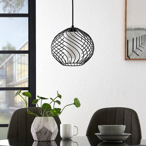 Lindby Pendelleuchte Cedrice (Retro, Vintage Antik) in Schwarz aus Metall (1 flammig E27) - Deckenlampe Esstischlampe Hängelampe Hängeleuchte Wohnzimmerleuchte