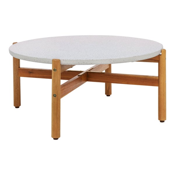 Terracina Sofatisch Ø85cm Natur, weiß. 85 X 85 X 39 cm
