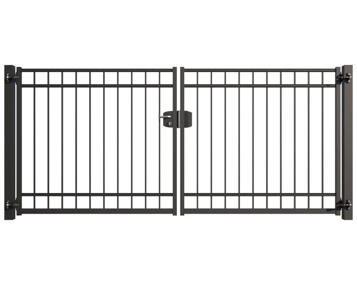Doppeltor aus Metall für den Gartenzaun