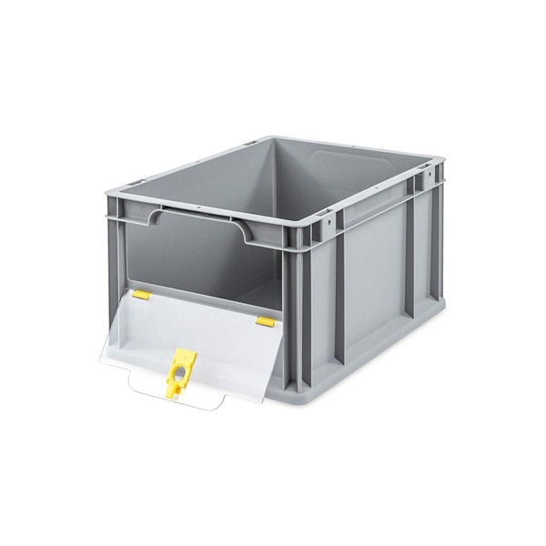 PROREGAL SparSet 5x Eurobox NextGen Insight Cover HxBxT 22 x 30 x 40 20 Liter Niedrig/Gelb Eurobehälter Transportbox