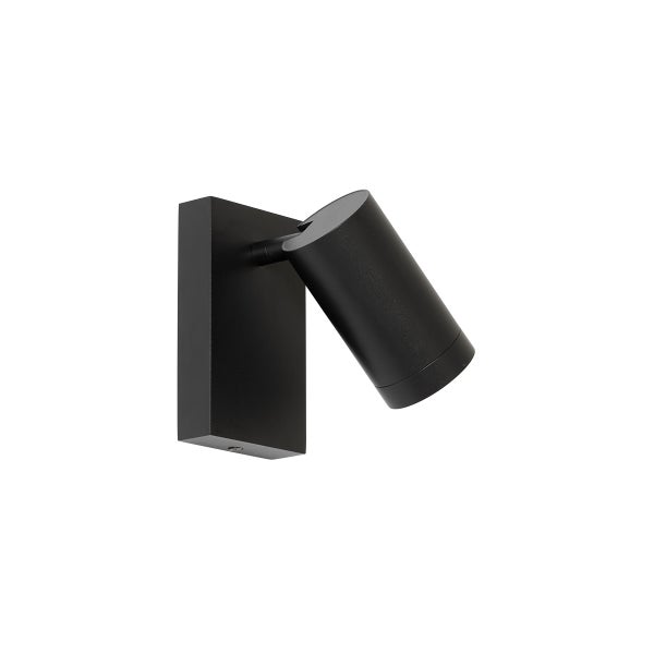 Schwarze Wandleuchte mit verstellbarem Lichtkopf