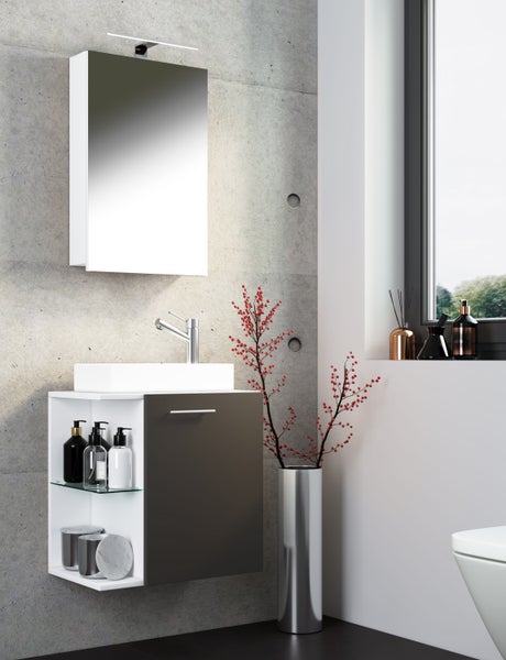 3-tlg Gäste WC Waschplatz Waschtisch Hausa Schrank