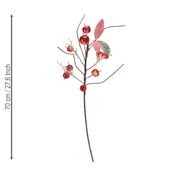 Dekozweig mit Äpfeln, 70 cm