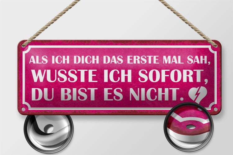 Blechschild Spruch 27x10cm als ich dich das erste Mal sah Dekoration