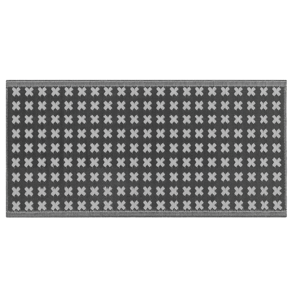 Outdoorteppich ROHTAK Schwarz 90 x 180 cm