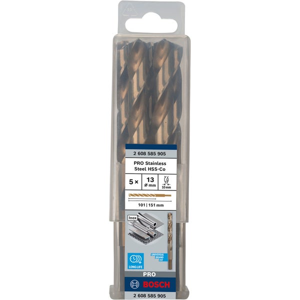 Bosch PRO Stainless Steel HSS-Co Spiralbohrer 13 x 101 x 151 mm - 2608585905