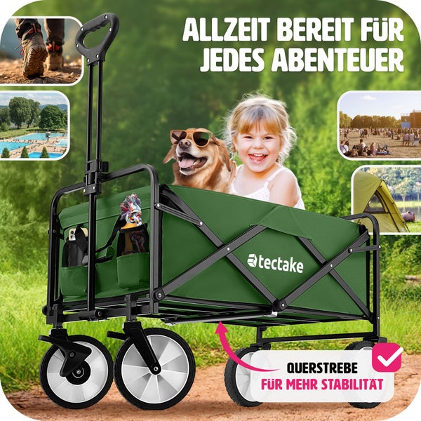 Bollerwagen tectake Leon faltbar inklusive Tragetasche, Belastbarkeit 80 kg