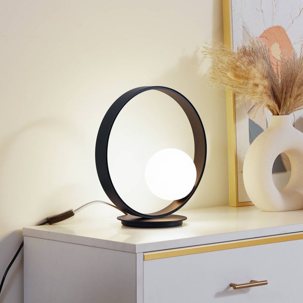 Lucande LED Tischlampe Luneo dimmbar (Modern) in Schwarz aus Metall (1 flammig, ) - Tischleuchte Schreibtischlampe Nachttischlampe Wohnzimmerleuchte