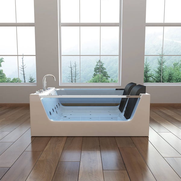 Home Deluxe - Whirlpool Badewanne - ATLANTIC XL - Maße: 180 x 120 x 60 cm - inkl. Heizung, Massagefunktion und kompl. Zubehör I Wanne für 2 Personen, Indoor Pool