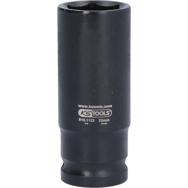 KS TOOLS 1/2 Sechskant-Kraft-Stecknuss lang 22 mm - 515.1122