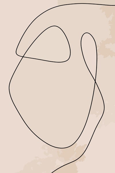 Illustration eines abstrakten Gesichts mit einem einzigen durchgehenden Strich