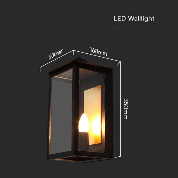 LED-Wandleuchte mit den Maßen 200 mm x 168 mm x 350 mm