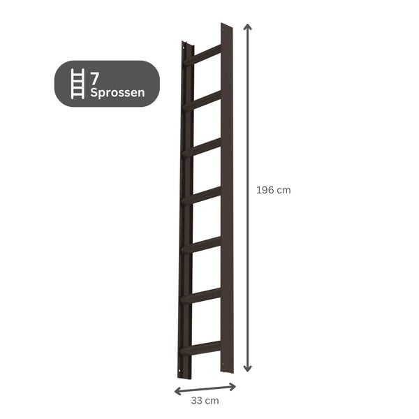 PROREGAL Dachleiter Braun 7 Sprossen