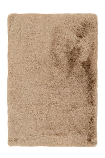 Hochflor Teppich Ysabel Beige Uni 65 x 100 cm