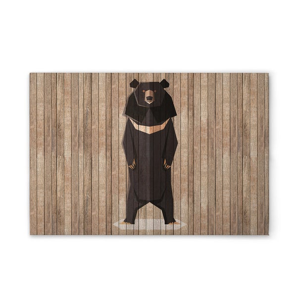 Dekorative Holzplatte mit Bärenmotiv für die Wandgestaltung