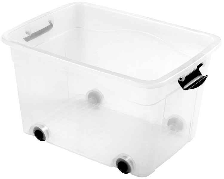 Ondis24 2x Rollcontainer Rollbox 60 Liter transparent