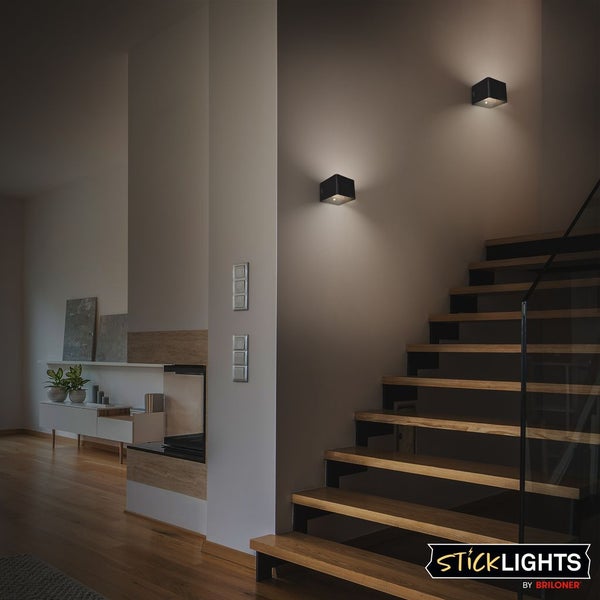 LED Wandleuchte Wandlampe ohne Stromanschluss Bewegungsmelder Akku ohne Bohren