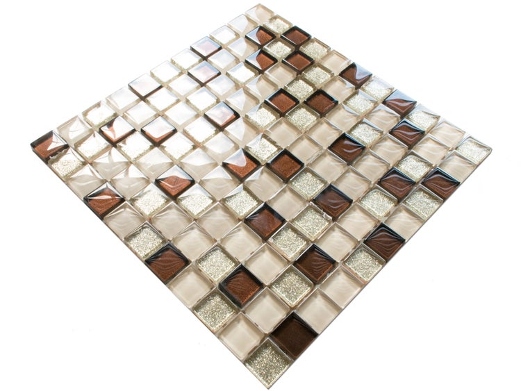 Glasmosaik auf Netz für Bad und Küche 30cm x 30cm  - Bejge Monte Carlo