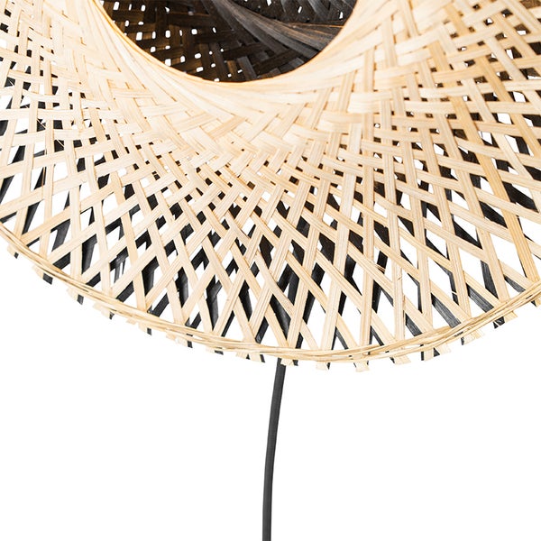 Orientalische Wandleuchte Rattan 35 cm mit Stecker - Rina