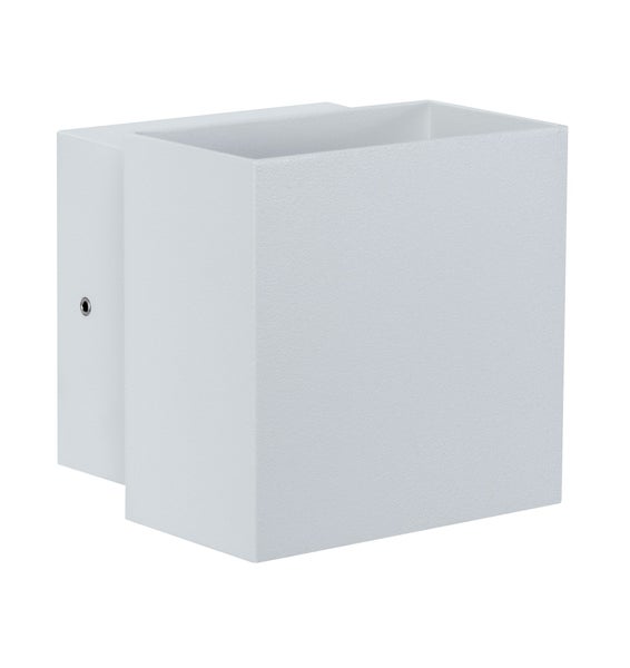 LED Wandleuchte Cybo IP65 eckig 100x100mm 2700K 2x3,5W 355lm / 355lm 230V 85° Weiß Aluminium