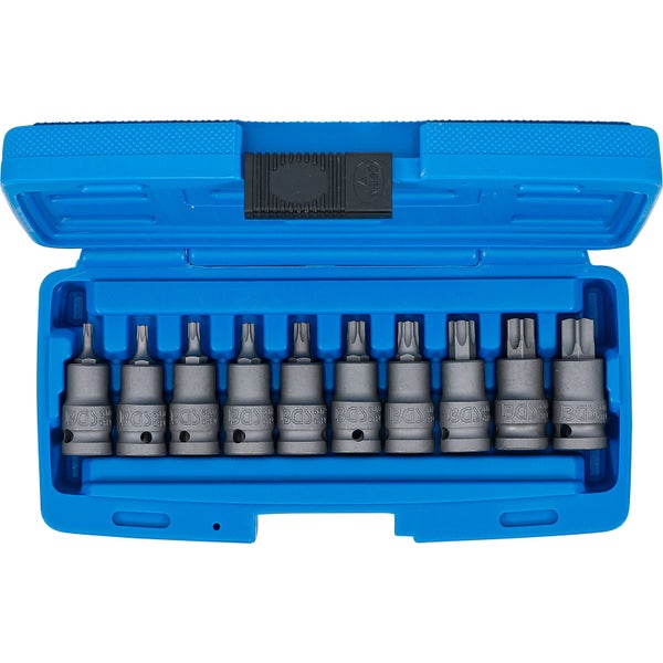 BGS Kraft-Bit-Einsatz-Satz Antrieb Innenvierkant 12,5 mm (1/2) T-Profil (für Torx) T20 - T70 10tlg. - 5097