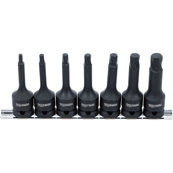 BGS Schraubenausdreher-Satz Antrieb Innenvierkant 12,5 mm (1/2) für defekten Innensechskant 4 - 12 mm 7tlg. - 7004