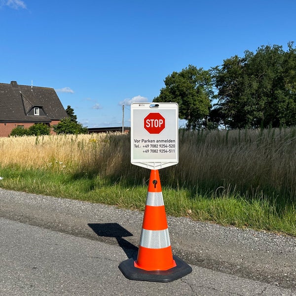 UvV ECOSIGN Leitkegel 70 cm + Verkehrszeichen / Schild Gesamthöhe ca. 1 m / Höchstgeschwindigkeit VZ-274-70