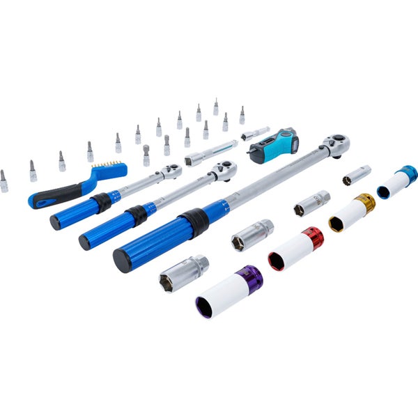 BGS Drehmomentschlüssel-Satz Abtrieb Außenvierkant 6,3 mm (1/4) 10 mm (3/8) 12,5 mm (1/2) | 31-tlg. - 74305
