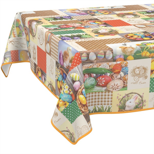 Tischdecke mit Ostermotiven im Patchworkdesign