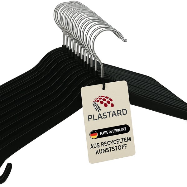 Plastard 30 Stück Kleiderbügel NA 26 cm – Kunststoff – platzsparend, rutschfest, 360° drehbar