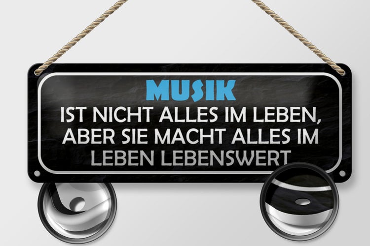 Blechschild Spruch 27x10cm Musik nicht alles im Leben aber Dekoration