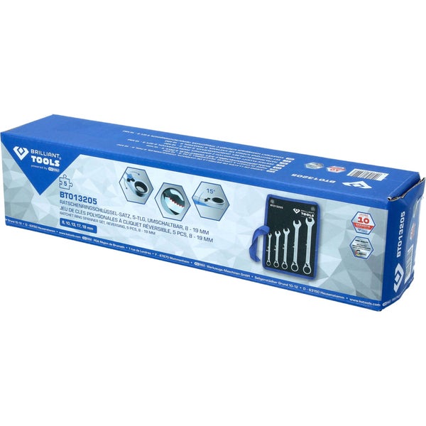 Brilliant Tools Ratschenringschlüssel Satz in einer Verpackung