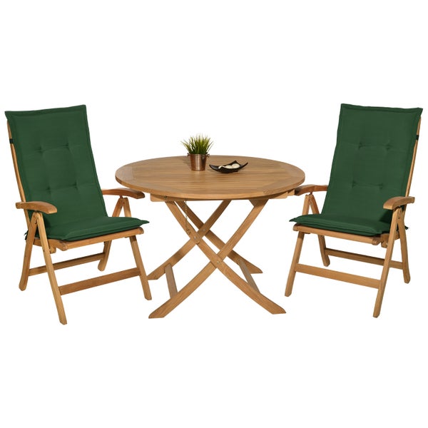 Beautissu Loft HL Hochlehner 120x50x6cm Dunkelgrün (4tlg)