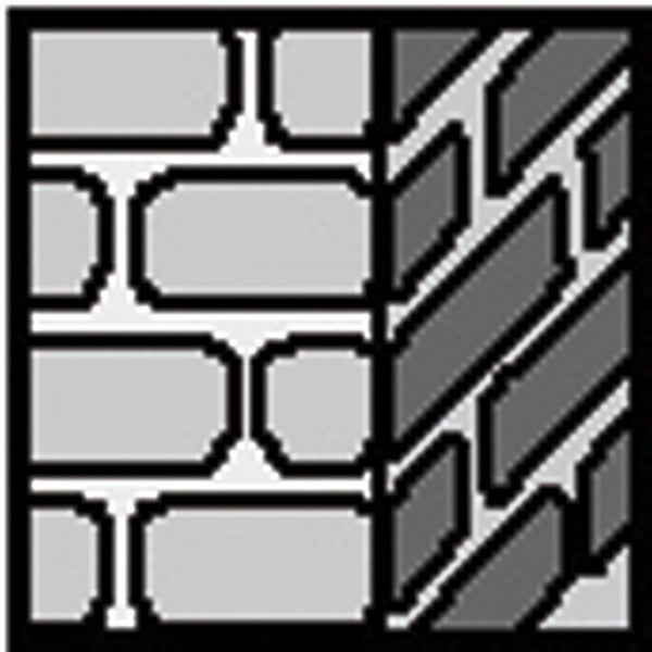 Mauerwerk und Verblendsteine im Querschnitt