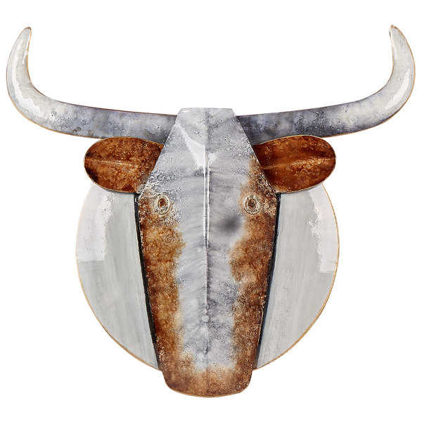 Dekorative Stierkopf-Wanddekoration aus Metall