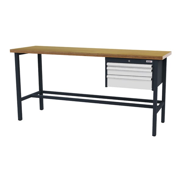 Führungsschiene aus Aluminium mit Antirutschstreifen und Splitterschutz für Handkreissägen.