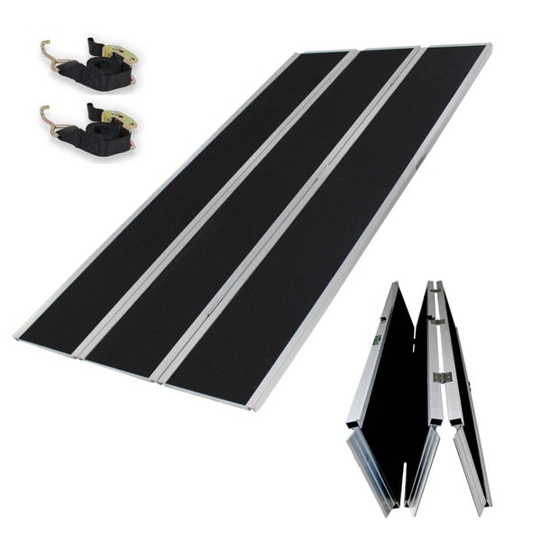 DREIBREIT by TRUTZHOLM Alu Auffahrrampe 215 cm 2-fach klappbar 1020 kg Alu beschichtet Verladerampe