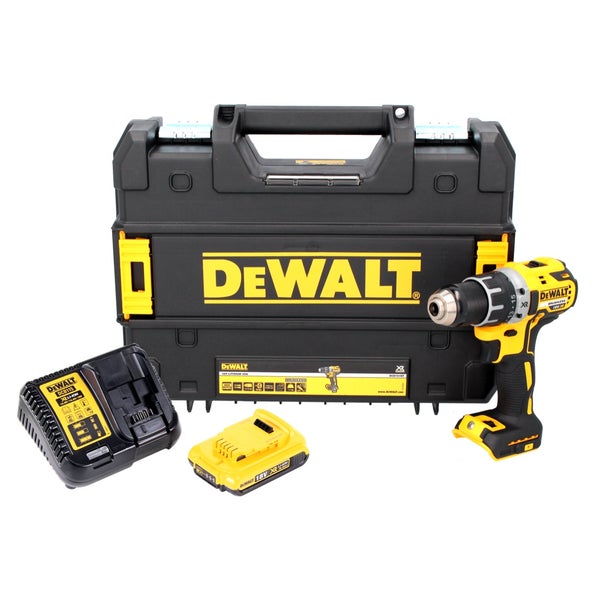 DeWALT Akkumulator-Bohrschrauber Set inklusive Lithium-Ionen-Akkumulator, Ladegerät und Transportkoffer.